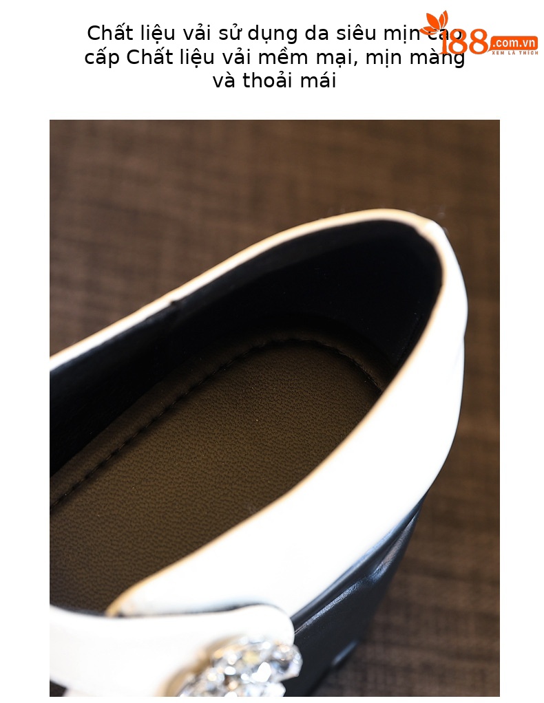 Giày sandal cao gót nữ quai ngang gót thô đế dày tăng chiều cao phong cách học đường — Màu be, Màu đen chi tiết 7