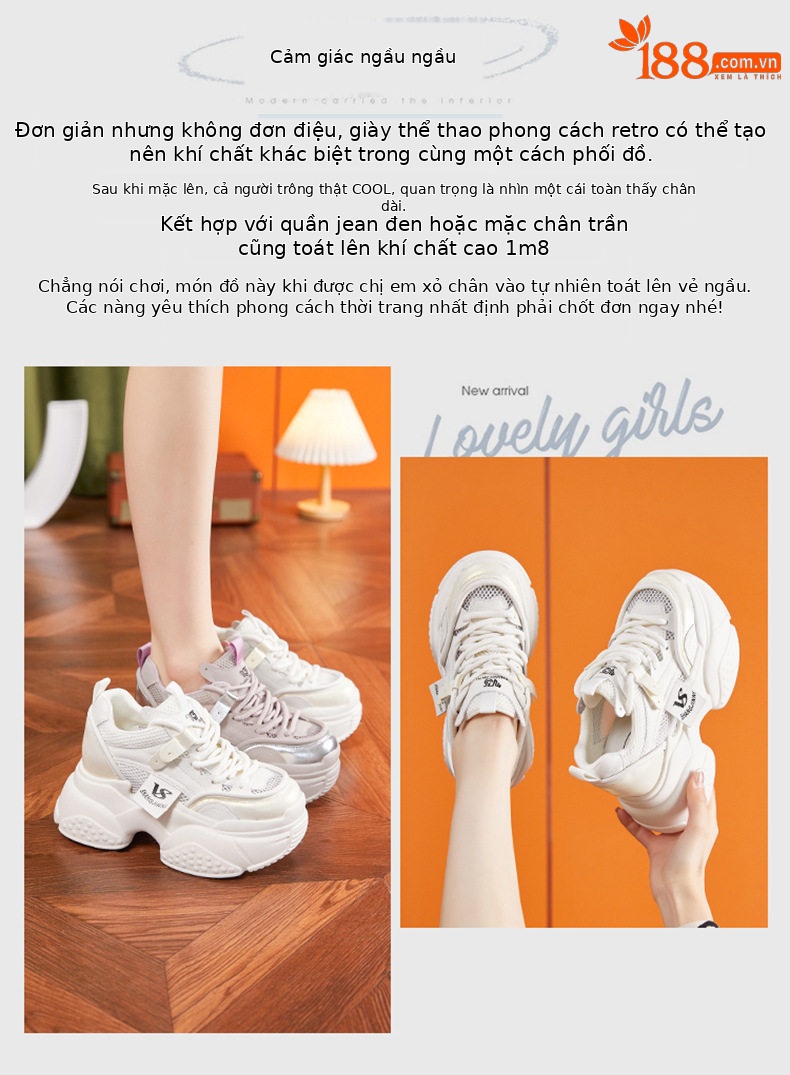 Sandal cao gót nữ hở mũi đế platform đa năng — Vàng gạo, Hồng chi tiết 3