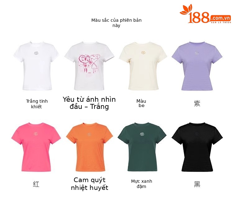 Áo thun nữ cổ tròn cotton thêu hoa hồng tay ngắn — Màu đen ngọt ngào chi tiết 1