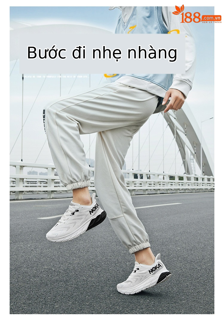Giày thể thao chạy bộ nam đế dày giảm chấn, phong cách đơn giản thời trang — 9917 màu xám chi tiết 15