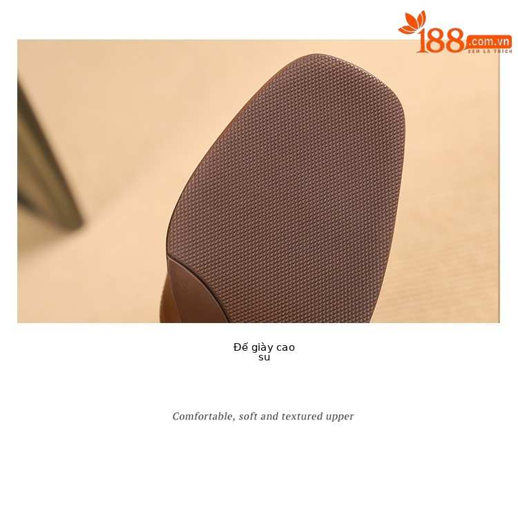 Sandal nữ quai chữ T đầu vuông hở mũi đế bệt — Màu nâu chi tiết 9