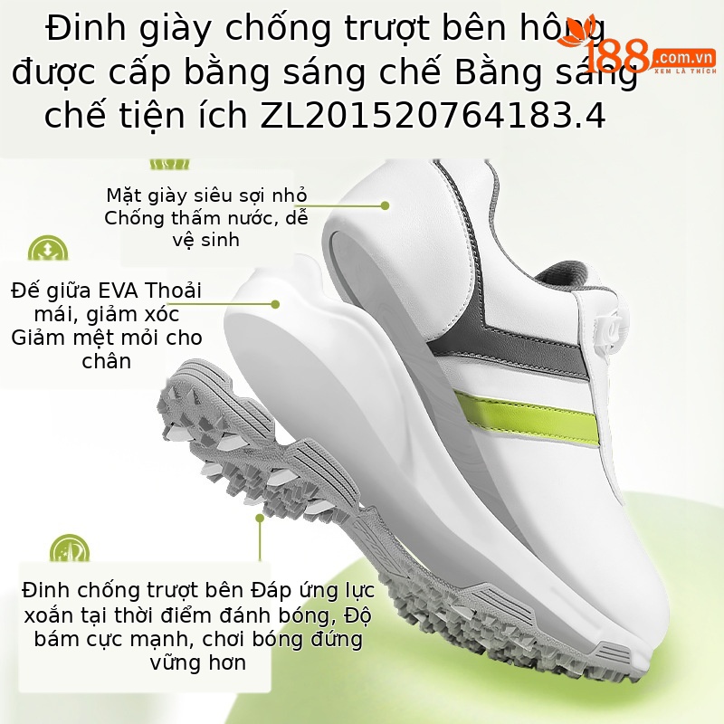 Giày golf trẻ em nữ PGM dây rút núm vặn chống nước chống trượt — XZ342-Trắng Xám Xanh Lá, XZ342-Trắng hồng xanh lam