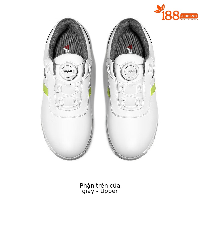 Giày golf trẻ em nữ PGM dây rút núm vặn chống nước chống trượt — XZ342-Trắng Xám Xanh Lá, XZ342-Trắng hồng xanh lam chi tiết 20