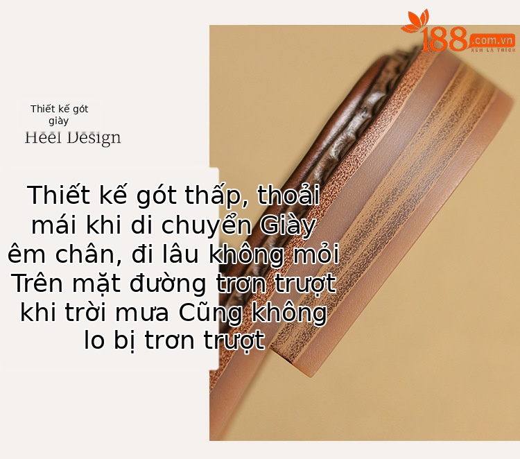 Dép sandal nữ xỏ ngón đế bệt da bò phong cách La Mã tua rua ngọc trai — Màu nâu, Màu đen, Màu trắng be chi tiết 6