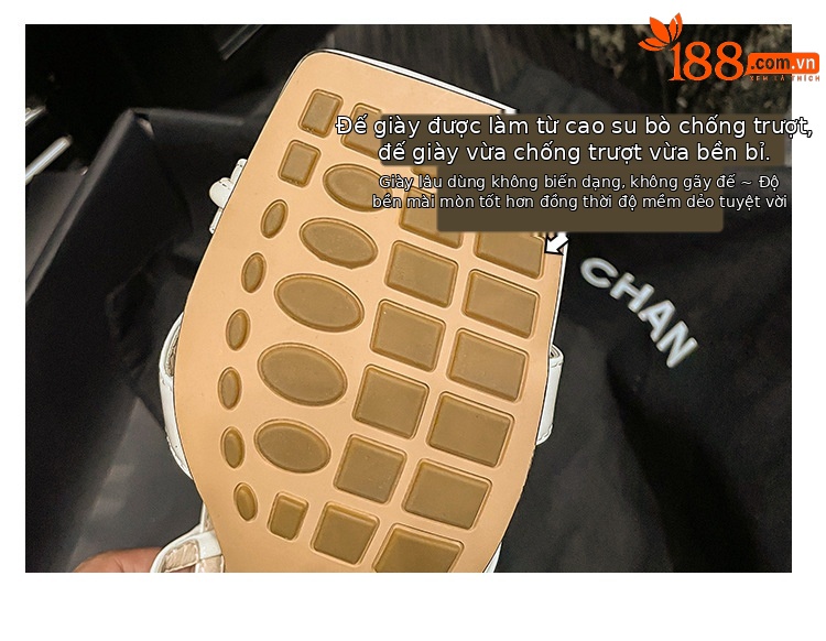 Sandal nữ da bò hoa Calla gót vuông 6 cm quai mảnh khóa đầu vuông da thật ghép màu hở ngón — Màu đen, Màu vàng, Màu trắng be chi tiết 9
