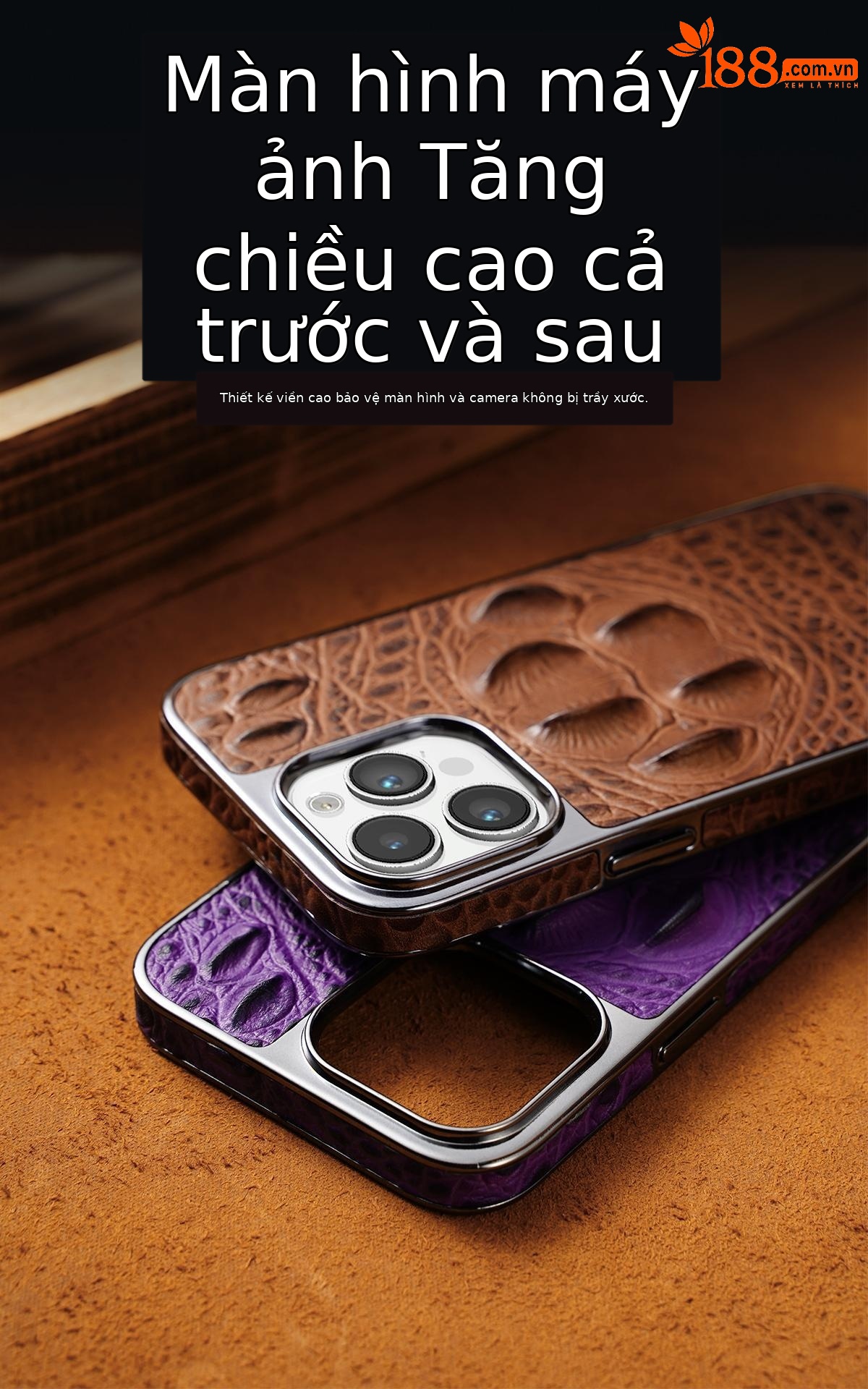 Ốp lưng da vân cá sấu cho iPhone 15 Pro Max, 14, 13, 12 – chống rơi, phong cách doanh nhân — 【Nâu Mocha★Mẫu móng vuốt cá sấu] da cao cấp, [Màu đen★Mẫu móng vuốt cá sấu] da cao cấp, 【Màu xám titan★Mẫu móng vuốt cá sấu] da cao cấp, 【Vàng sâm panh★Mẫu móng vuốt cá sấu] da cao cấp chi tiết 7