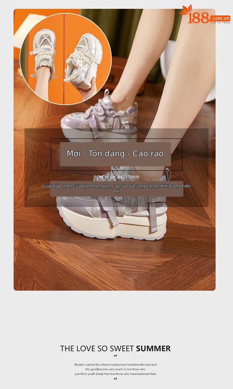Sandal cao gót nữ đế platform hở mũi quai dây buộc — Lông nguyên chất, Xám chi tiết 9