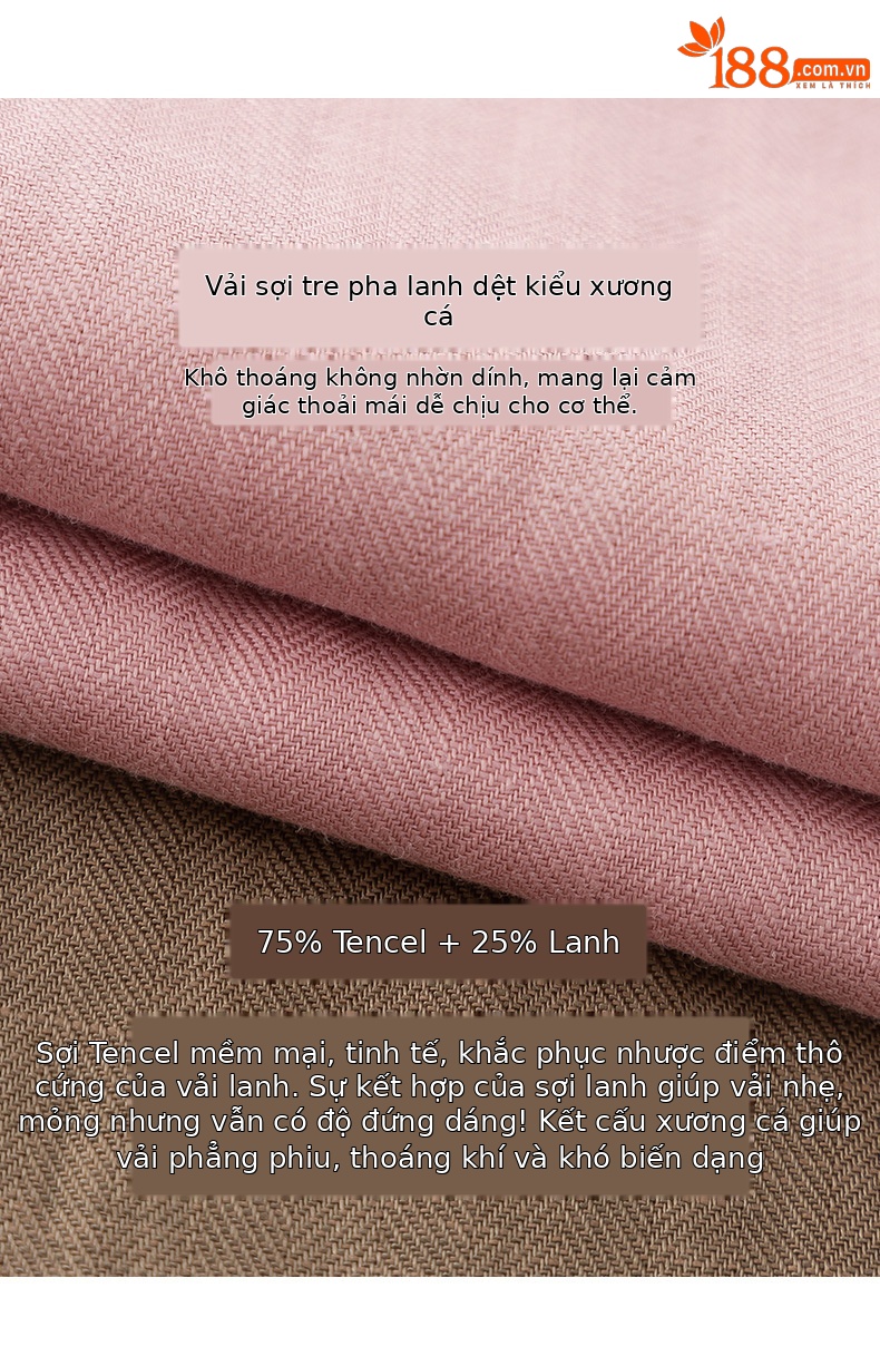 Quần harem nữ ống rộng vải lanh Tencel mỏng mùa hè, tôn dáng, chín tấc — Hoa Anh Đào chi tiết 6