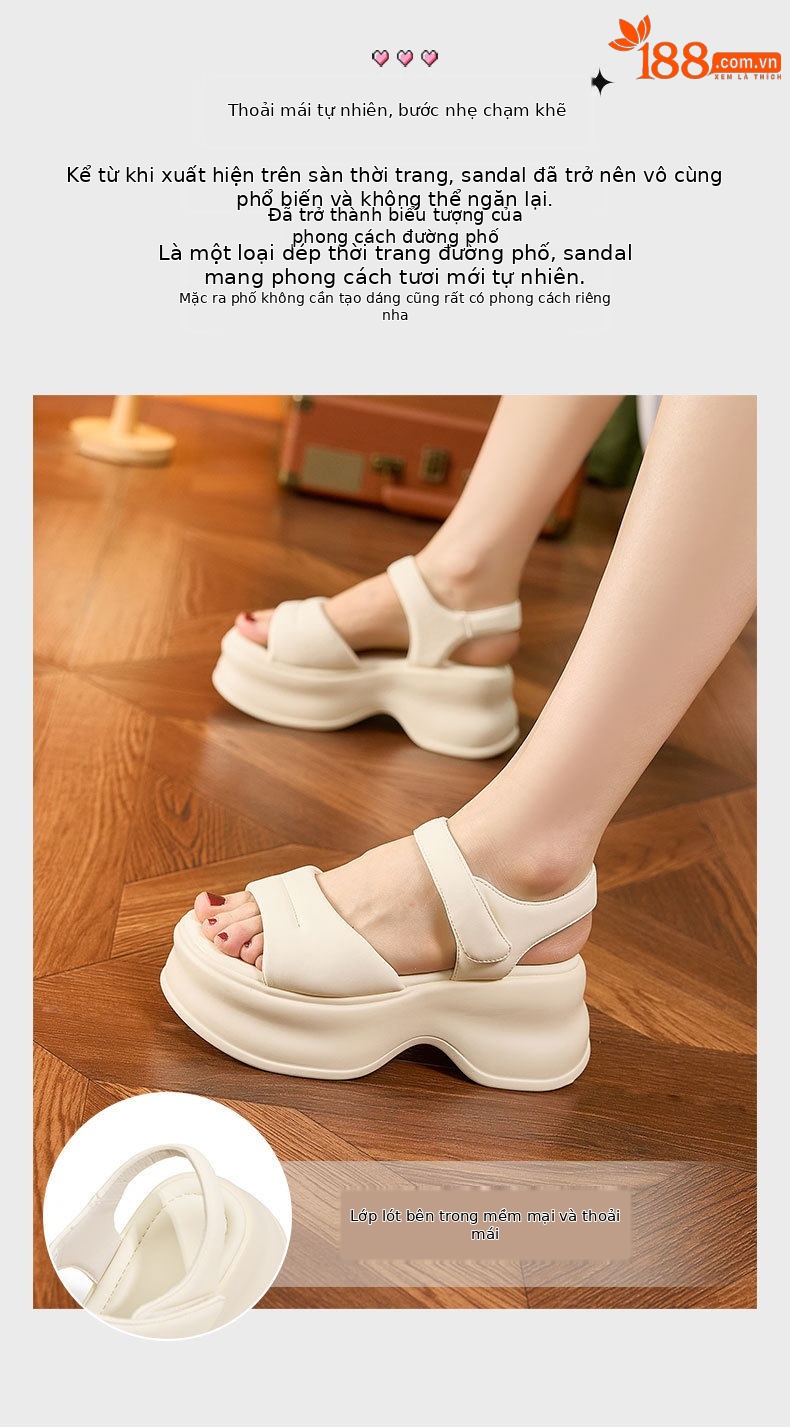 Dép sandal thể thao nữ quai chữ V đế PU êm ái — Len tinh khiết, Đen chi tiết 5