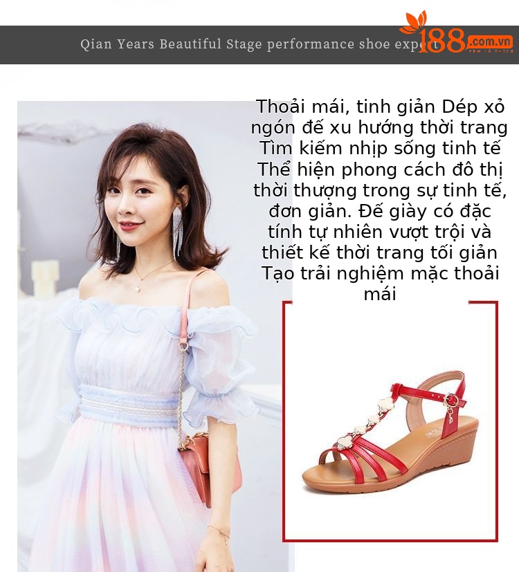Sandal cao gót nữ quai ngang mũi hở gót xuồng 5 cm đế mềm chống trượt — Đen 5cm, Đỏ 5cm, Màu mơ 5cm, Màu trắng 5cm chi tiết 2