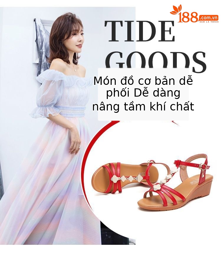Sandal cao gót nữ quai ngang mũi hở gót xuồng 5 cm đế mềm chống trượt — Đen 5cm, Đỏ 5cm, Màu mơ 5cm, Màu trắng 5cm chi tiết 6