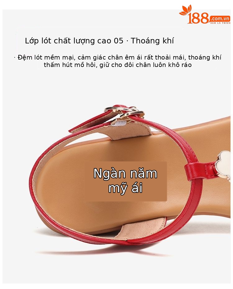 Sandal cao gót nữ quai ngang mũi hở gót xuồng 5 cm đế mềm chống trượt — Đen 5cm, Đỏ 5cm, Màu mơ 5cm, Màu trắng 5cm chi tiết 9