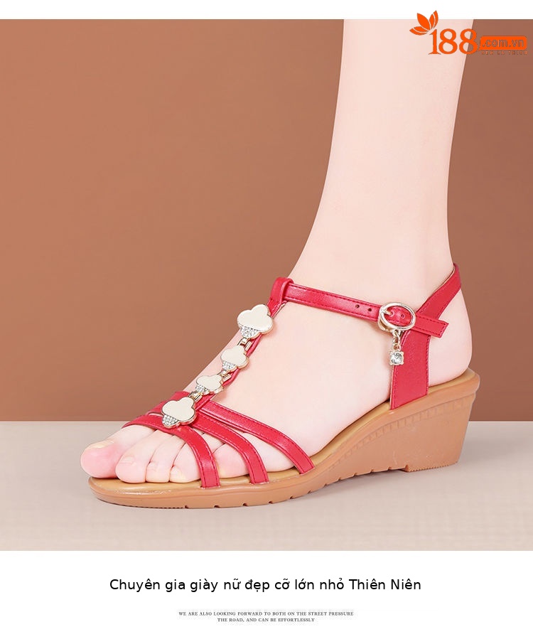Sandal cao gót nữ quai ngang mũi hở gót xuồng 5 cm đế mềm chống trượt — Đen 5cm, Đỏ 5cm, Màu mơ 5cm, Màu trắng 5cm chi tiết 12