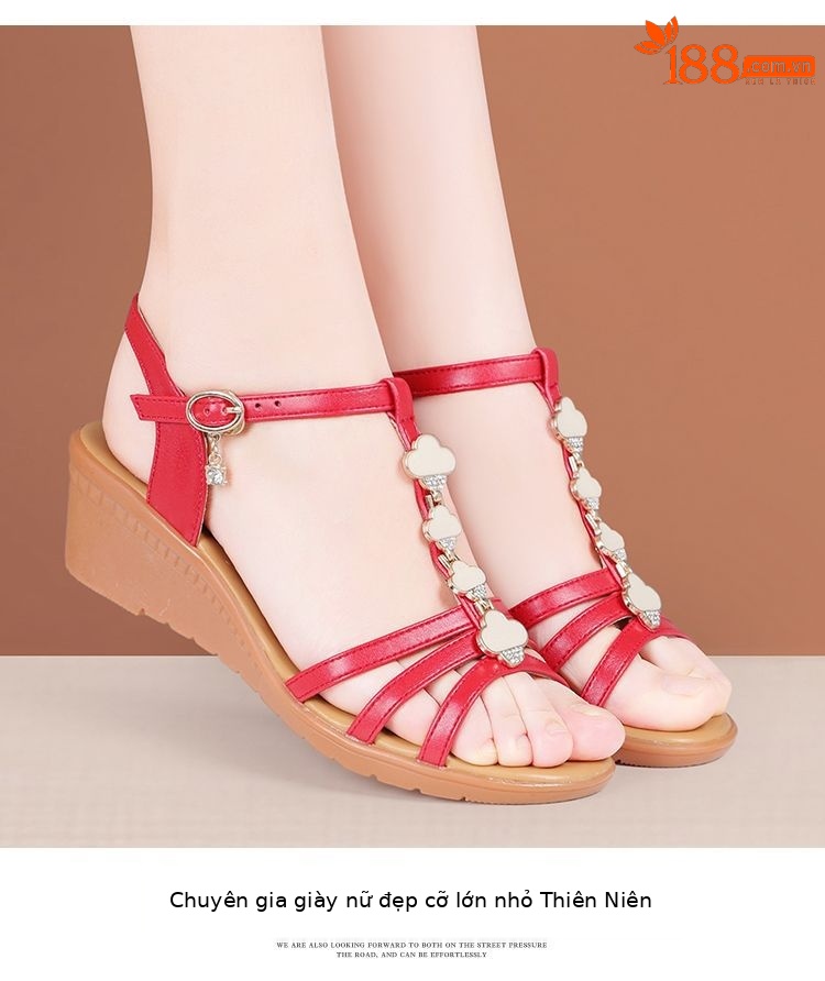 Sandal cao gót nữ quai ngang mũi hở gót xuồng 5 cm đế mềm chống trượt — Đen 5cm, Đỏ 5cm, Màu mơ 5cm, Màu trắng 5cm chi tiết 13