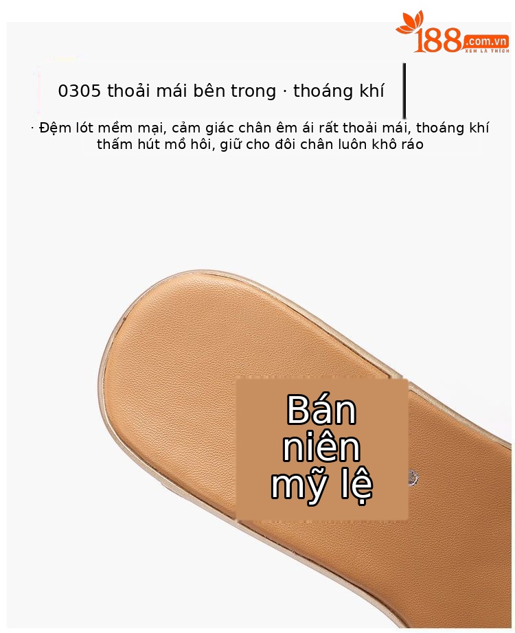 Dép sandal nữ quai chữ V đế xuồng dày trong suốt hở mũi gót 8 cm — Màu vàng, Màu vàng 8cm chi tiết 8