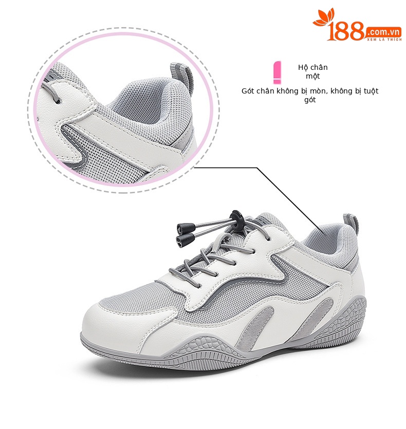 Giày sneaker nữ da thật đế mềm lưới thoáng khí dáng thể thao nhẹ xuân hè 2024 — Xám be 58231 LJ, Màu đen 58231 LJ, Màu hồng 58219 LJ, DH 58278-1 gót trắng cao 3cm mẫu thoáng khí mùa hè chi tiết 19
