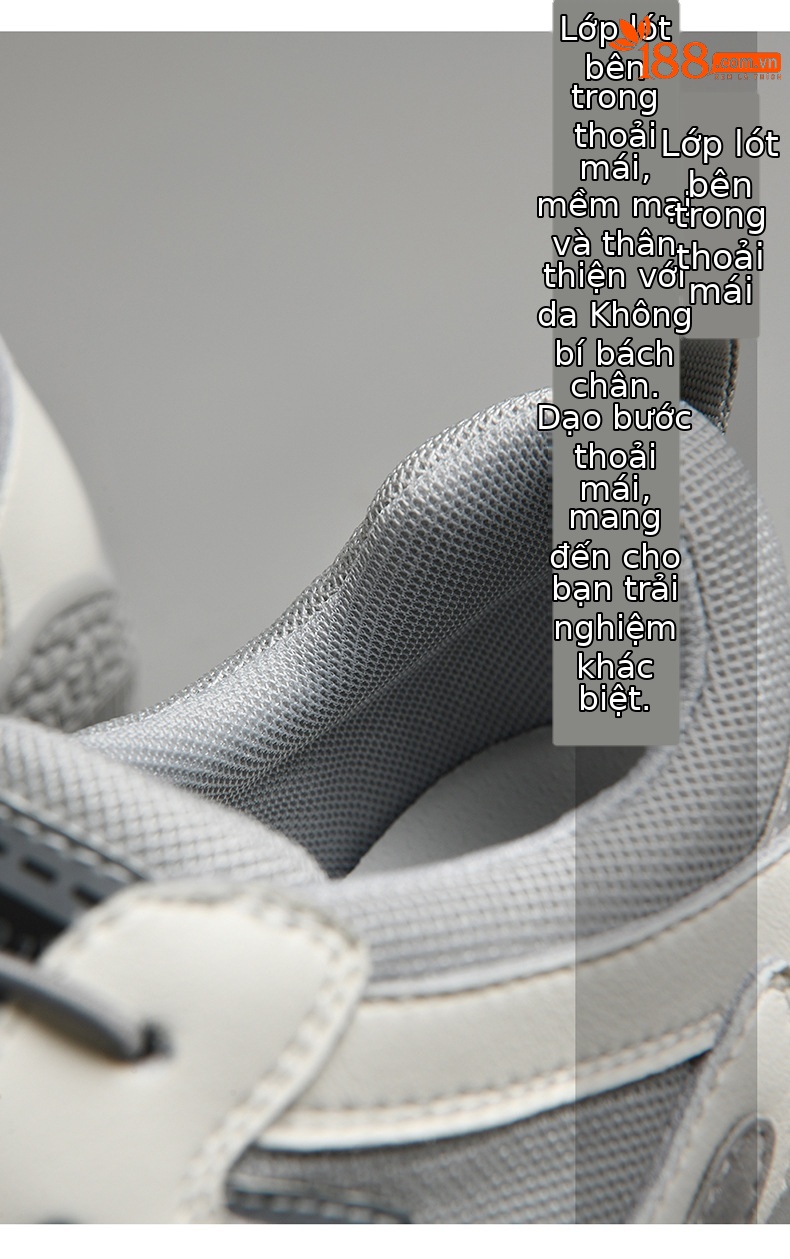 Giày sneaker nữ da thật đế mềm lưới thoáng khí dáng thể thao nhẹ xuân hè 2024 — Xám be 58231 LJ, Màu đen 58231 LJ, Màu hồng 58219 LJ, DH 58278-1 gót trắng cao 3cm mẫu thoáng khí mùa hè chi tiết 22