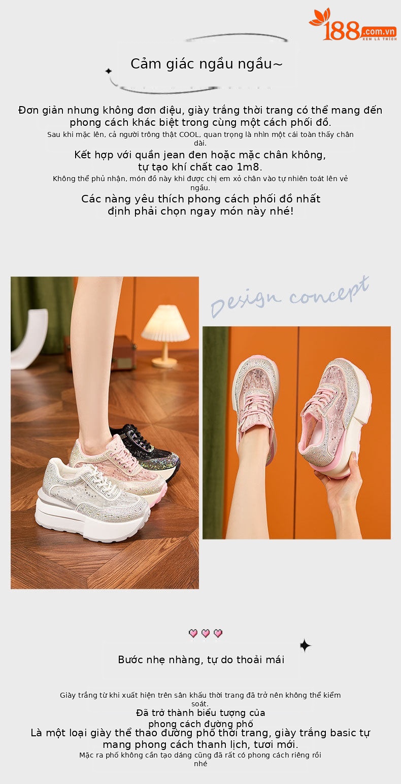 Sandal cao gót nữ đế dày rhinestones lưới hở mũi, gót siêu cao 8cm, form tròn — Trắng, Hồng, Đen chi tiết 4