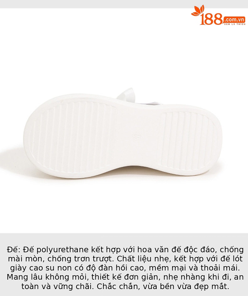 Giày sneaker nữ chunky đế dày trắng platform hở lưng — Hồng vàng, Trắng chi tiết 6
