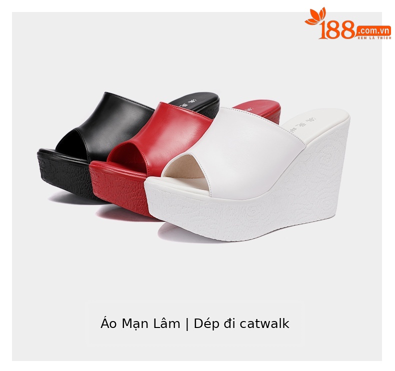 Dép sandal nữ đế xuồng da thật gót 11cm siêu cao đế dày chống thấm — Màu Trắng be 30217 7cm, 30118 đen 8cm, Màu Trắng 30118 8cm, Màu đen 11cm chi tiết 18