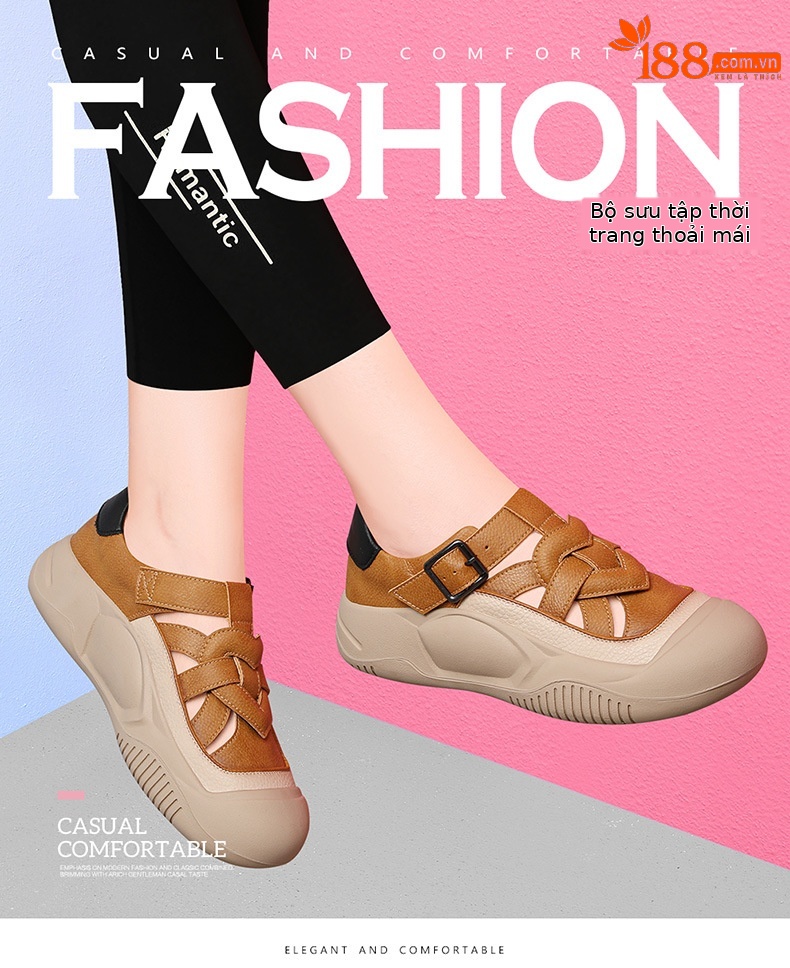 Giày sneaker nữ đế dày da thật thoáng khí mùa hè 2024 — Màu be 1959, Màu vàng 1959 chi tiết 3