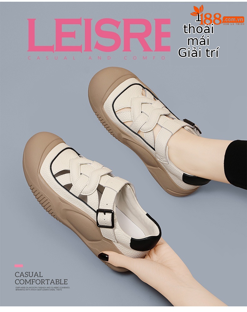 Giày sneaker nữ đế dày da thật thoáng khí mùa hè 2024 — Màu be 1959, Màu vàng 1959 chi tiết 4