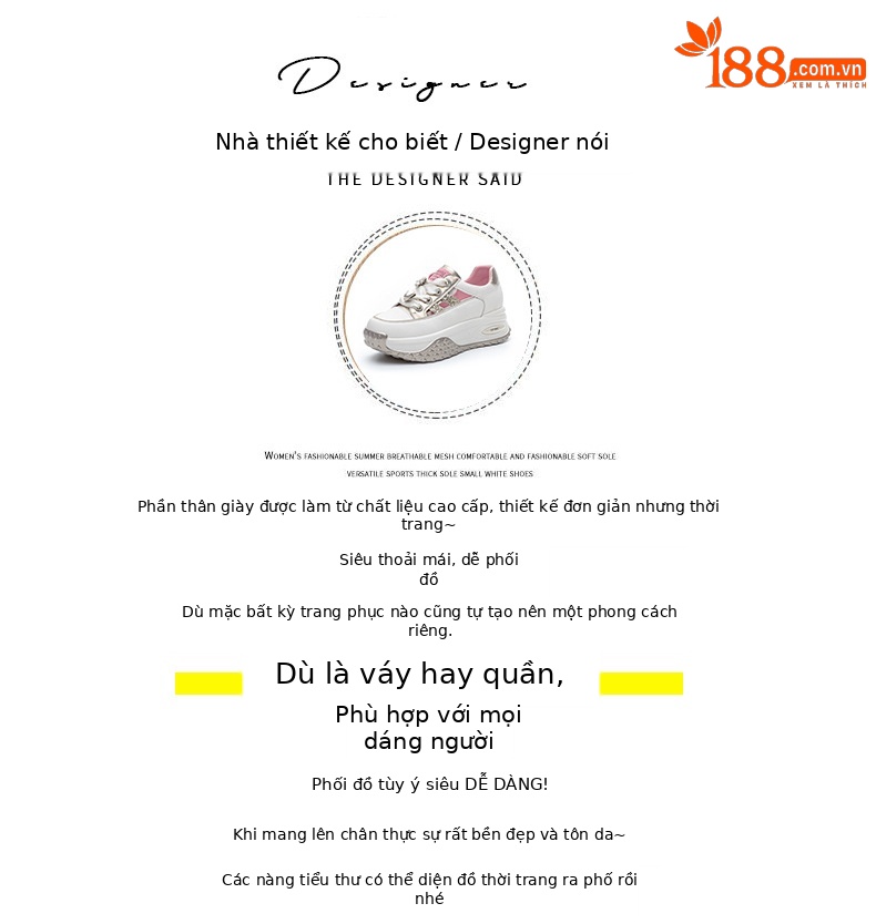 Giày sneaker nữ chunky đế dày da rỗng mùa hè 2025 tăng chiều cao — M2583 màu vàng kim, M2583 màu bạc chi tiết 4