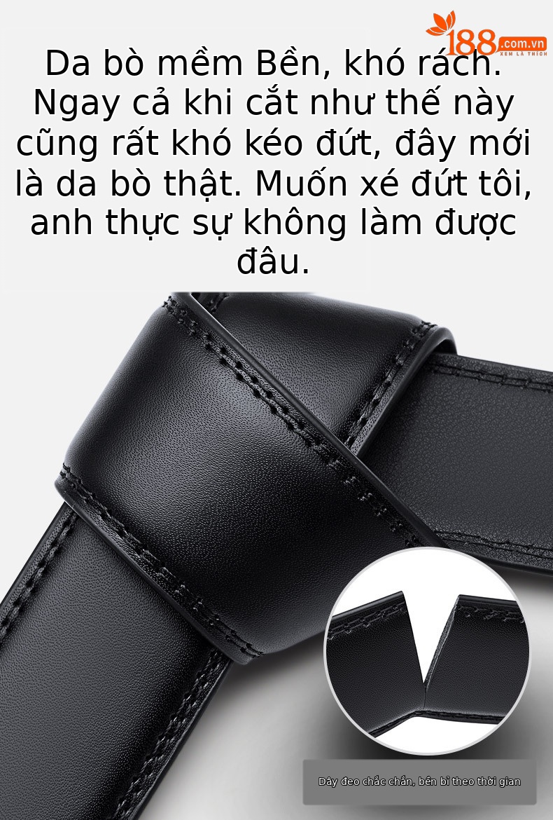 Thắt lưng nam da bò hai lớp khóa tự động Emperor Paul — 120cm, 130cm, 110cm, 125cm chi tiết 10