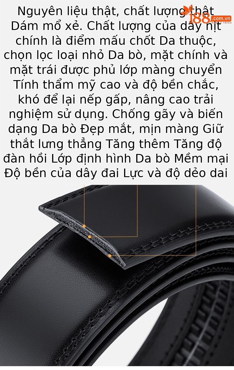 Thắt lưng nam da bò hai lớp khóa tự động Emperor Paul — 120cm, 130cm, 110cm, 125cm chi tiết 9