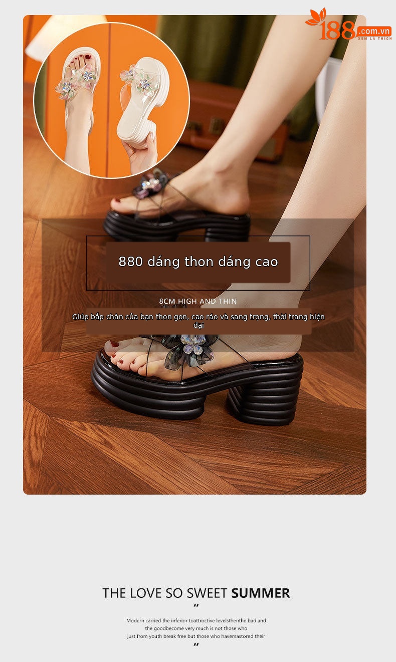 Dép sandal nữ quai chữ V đơn giản phong cách Chanel, mũi tròn đế bệt — Trắng, Đen chi tiết 9