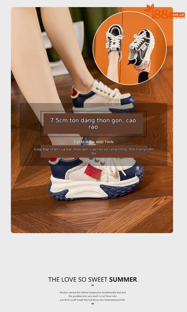Giày sneaker nữ chạy bộ mesh thoáng mũi tròn dây buộc — Gạo trắng, Tối chi tiết 9