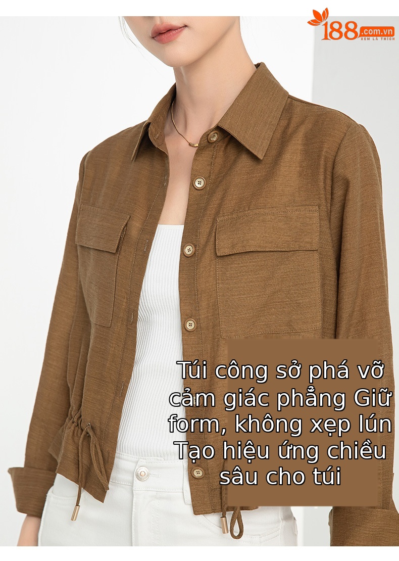 Áo khoác chống nắng nữ dáng dài tay dài chất liệu Tencel mỏng nhẹ form ôm — Màu trắng be chi tiết 11