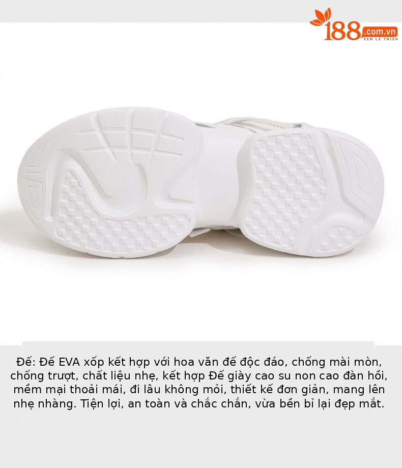 Giày sneaker nữ chunky đế dày rhinestone lưới thoáng khí — Trắng, Bột trắng chi tiết 7