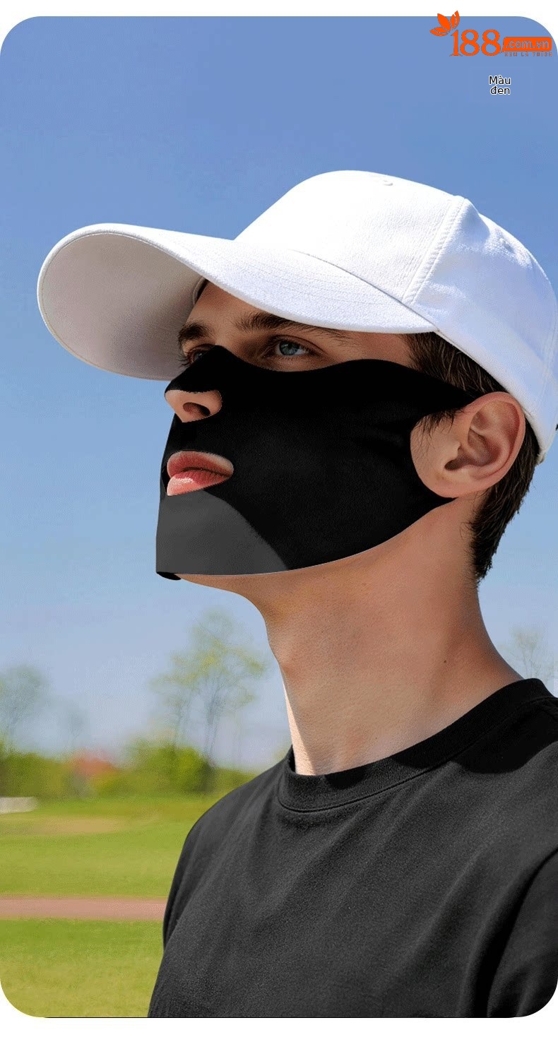 Khẩu trang chống nắng PGM Golf hai lớp dưỡng ẩm UPF50, chất liệu sợi băng mềm, có thể giặt tái sử dụng — Một size chi tiết 21