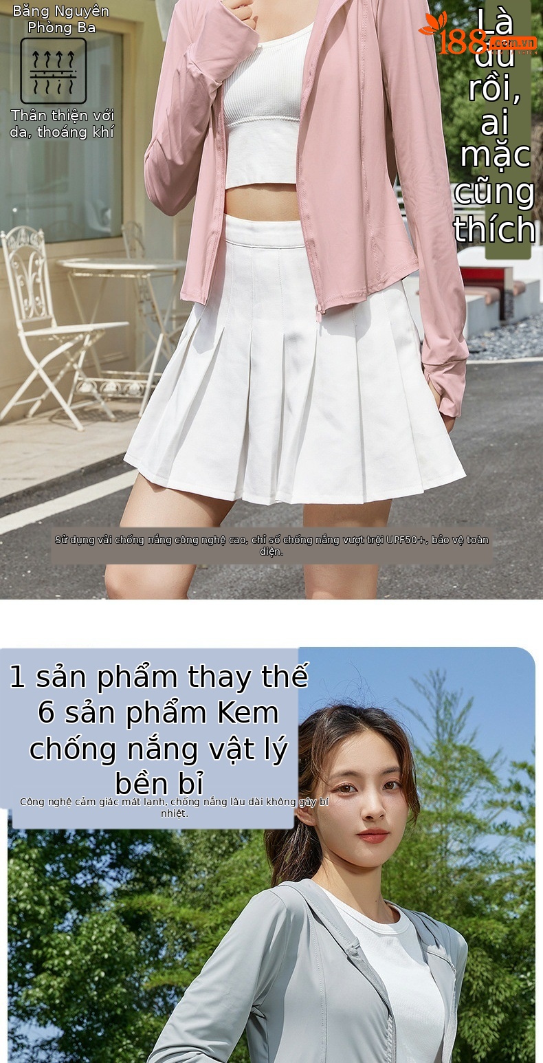 Áo chống nắng nữ PGM chống tia UV UPF50+ mỏng nhẹ có mũ — YF687-Bạc Mặt trăng trắng (Thiết kế có mũ trùm đầu), YF687-màu xám thanh lịch (Thiết kế có mũ trùm đầu), YF687-Hoa Anh Đào (Thiết kế mũ trùm đầu), YF687-màu Đen Ngọc Trai (Thiết kế có mũ trùm đầu) chi tiết 9