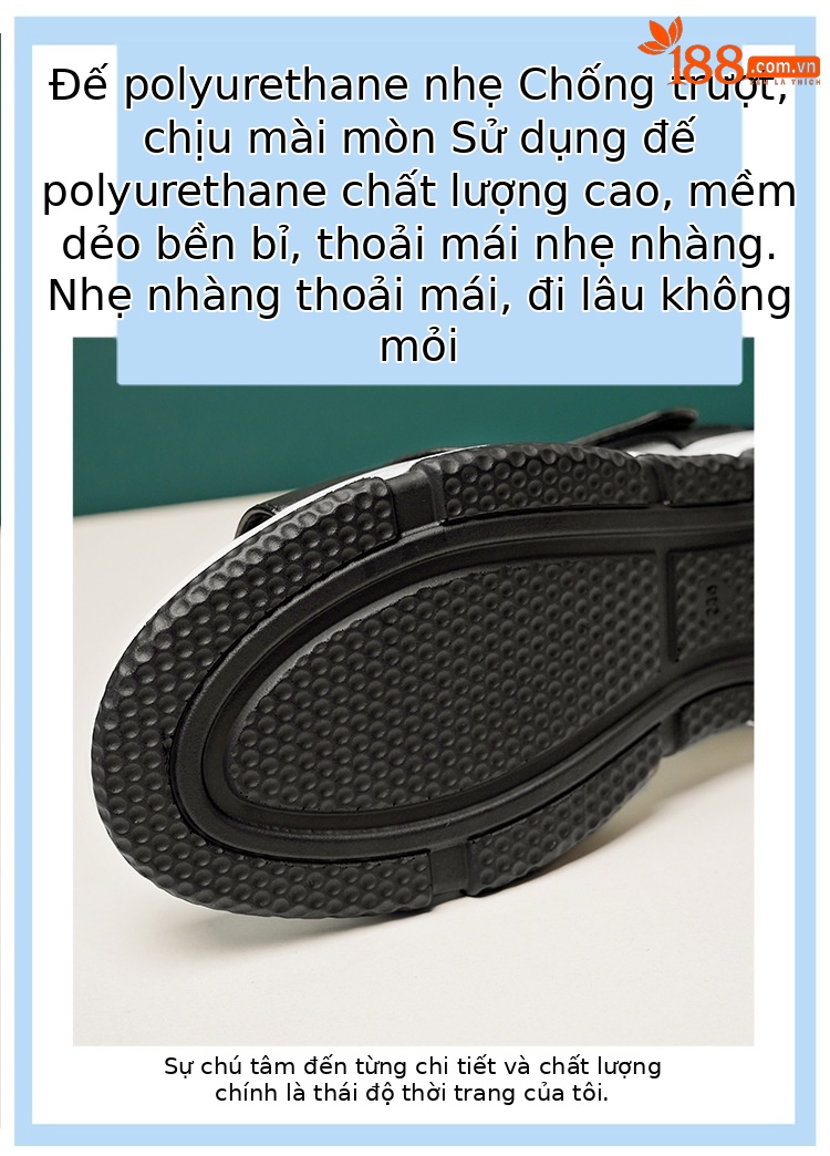 Xăng đan thể thao nữ đế xuồng dày mềm mùa hè — Màu đen chi tiết 15