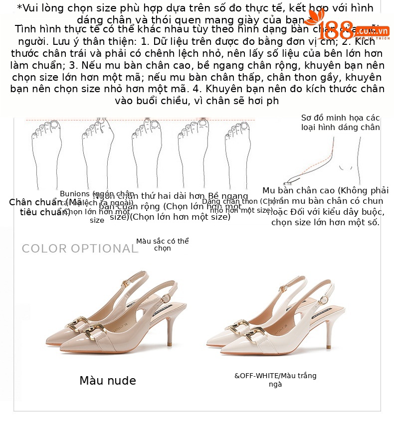 Giày cao gót mũi nhọn bít mũi phong cách quý cô, gót nhọn đế sau, form dáng thanh lịch — Trắng be chi tiết 1