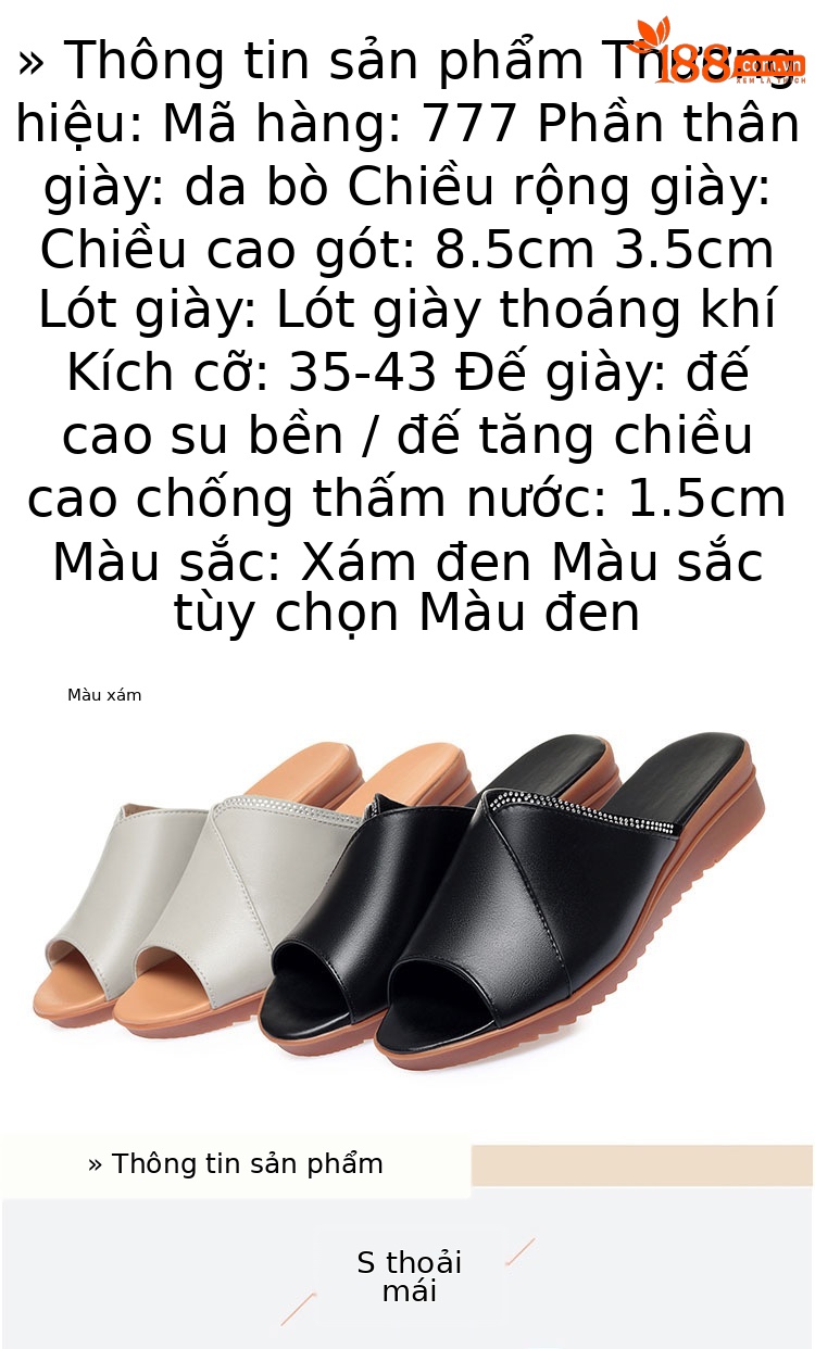 Dép sandal nữ đế bệt quai chữ V da mềm chống trượt — Xám be chi tiết 3