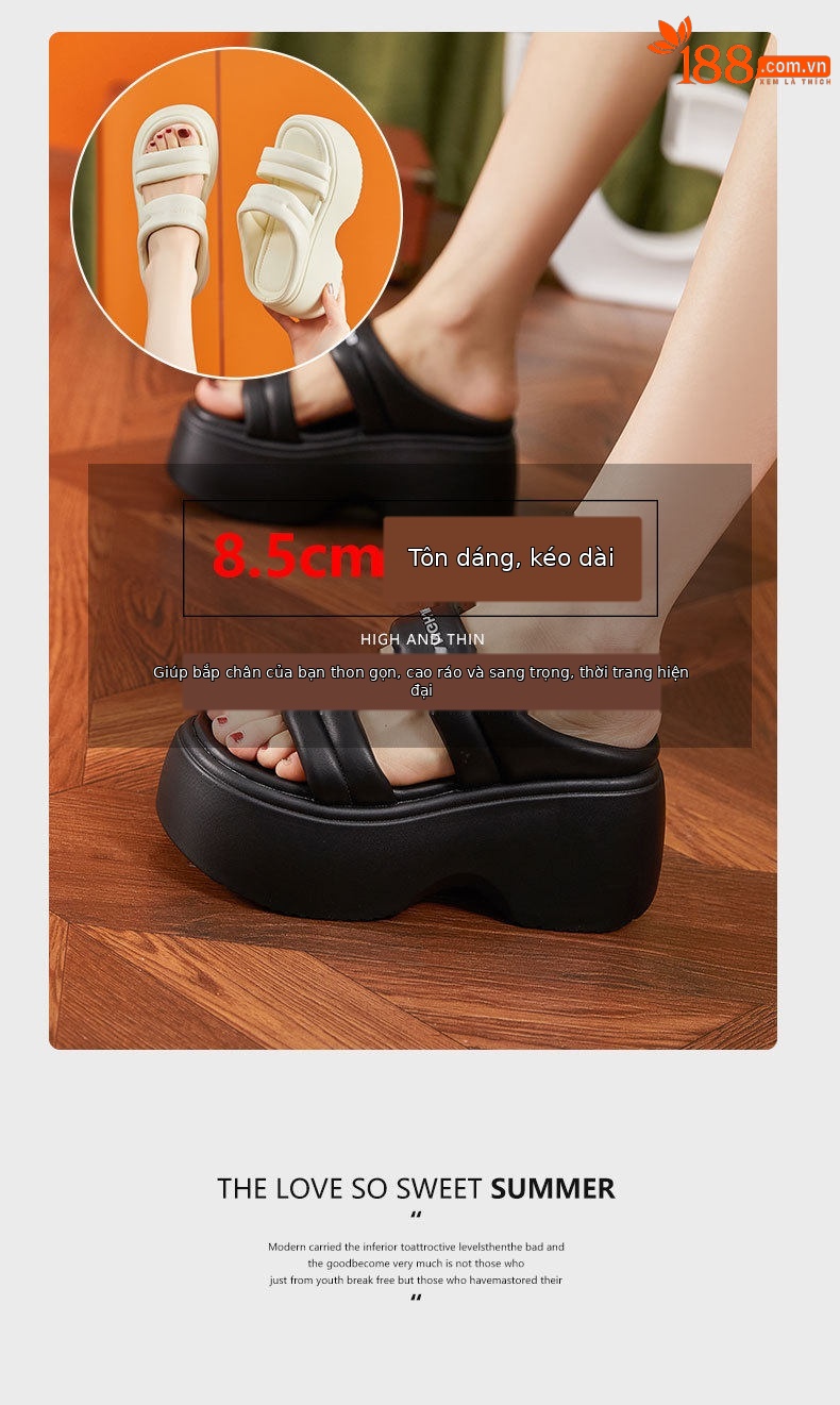 Dép sandal nữ quai chữ V đơn giản phong cách châu Âu — Đen, Len nguyên chất chi tiết 9