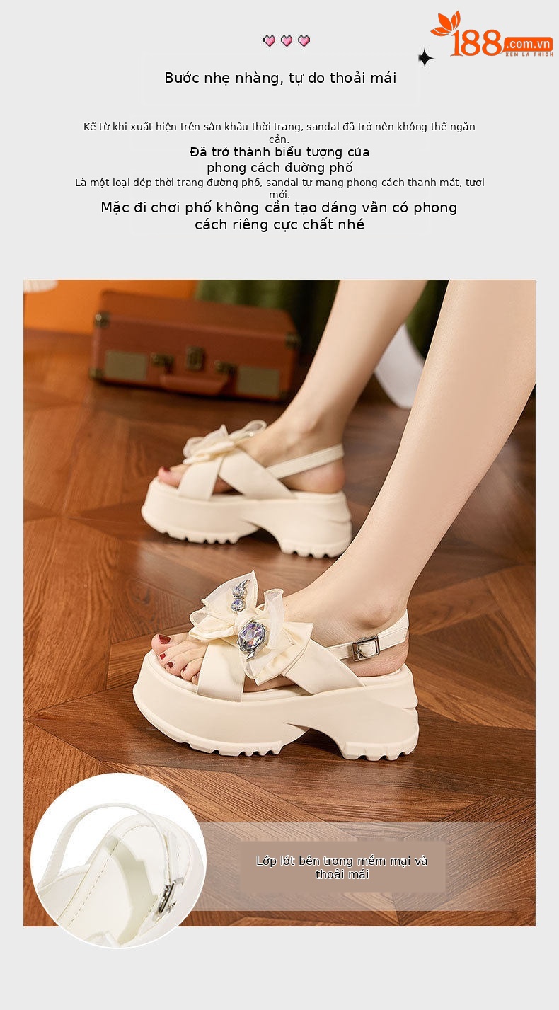 Dép sandal nữ quai chữ V đơn giản đế bệt PU — Đen, Len nguyên chất chi tiết 5