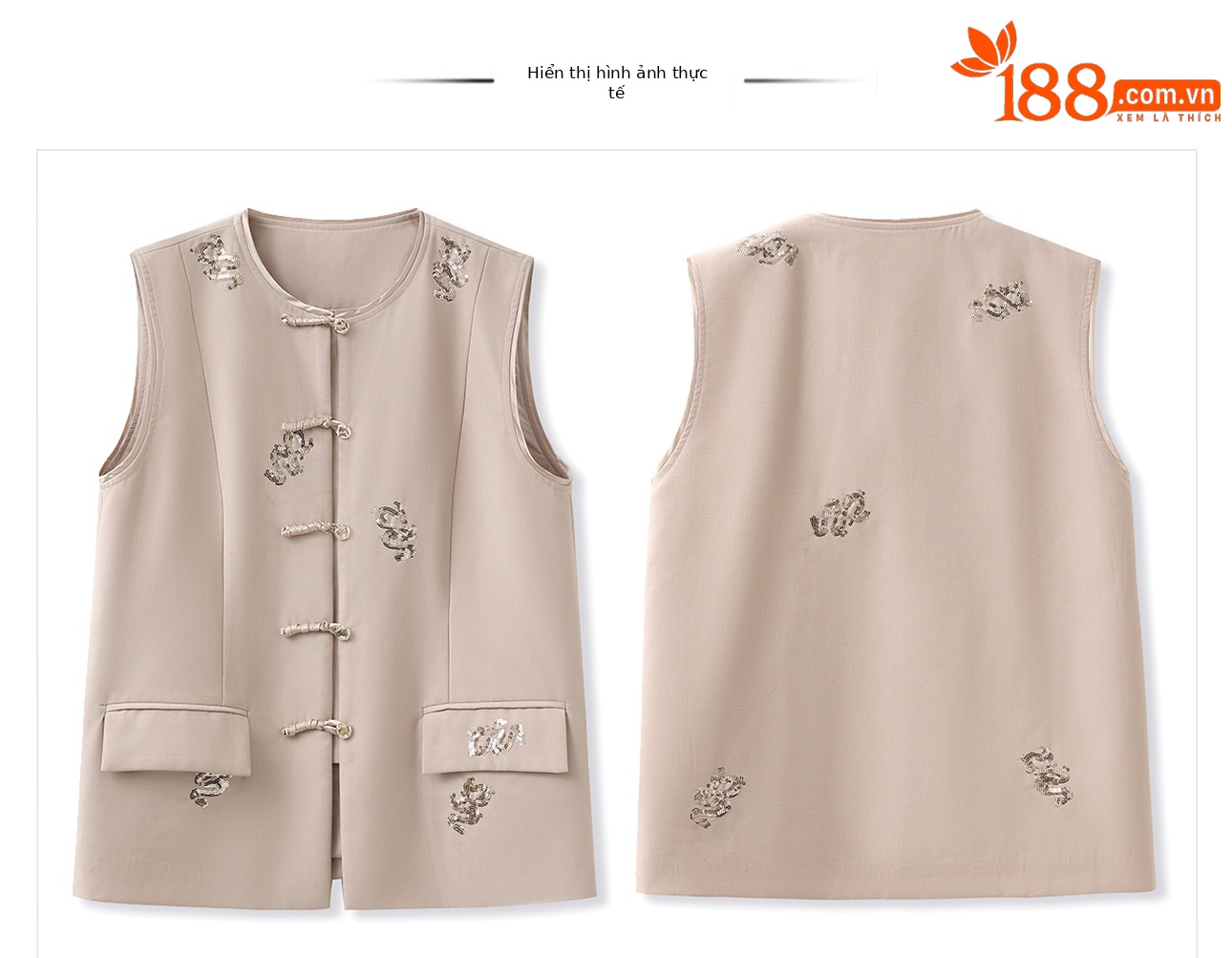 Bộ quần short vest jacquard phong cách Trung Hoa mới mùa hè 2026 ZX M4184 — Áo, Quần short chi tiết 4
