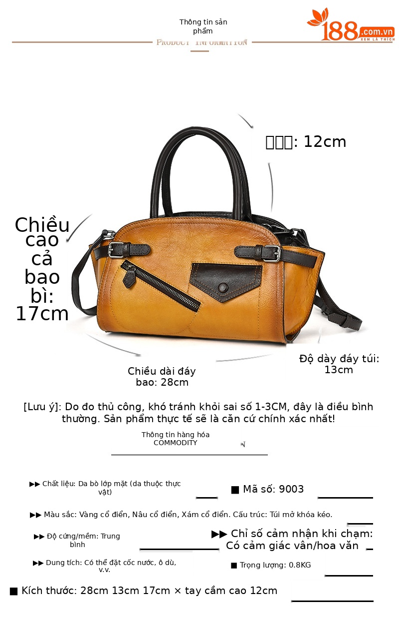 Túi xách tay nữ da bò cổ điển phong cách Trung Quốc, quai xách tay chắc chắn — Xám cổ điển chi tiết 3