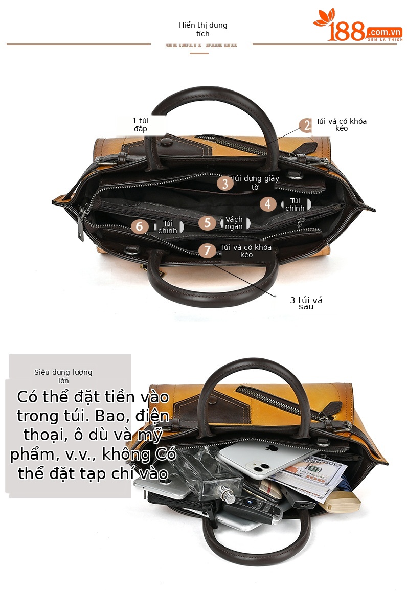 Túi xách tay nữ da bò cổ điển phong cách Trung Quốc, quai xách tay chắc chắn — Xám cổ điển chi tiết 4