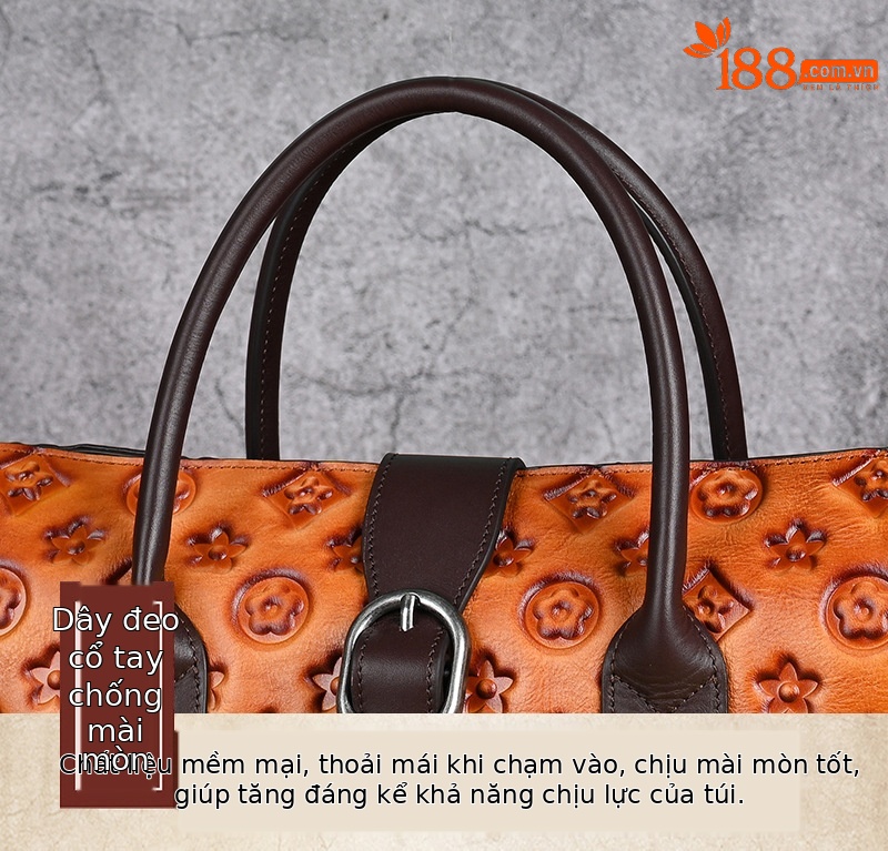 Túi xách nữ da thật dập nổi phong cách Trung Hoa cổ điển 33×10×19 cm — Xanh lá cổ điển chi tiết 13