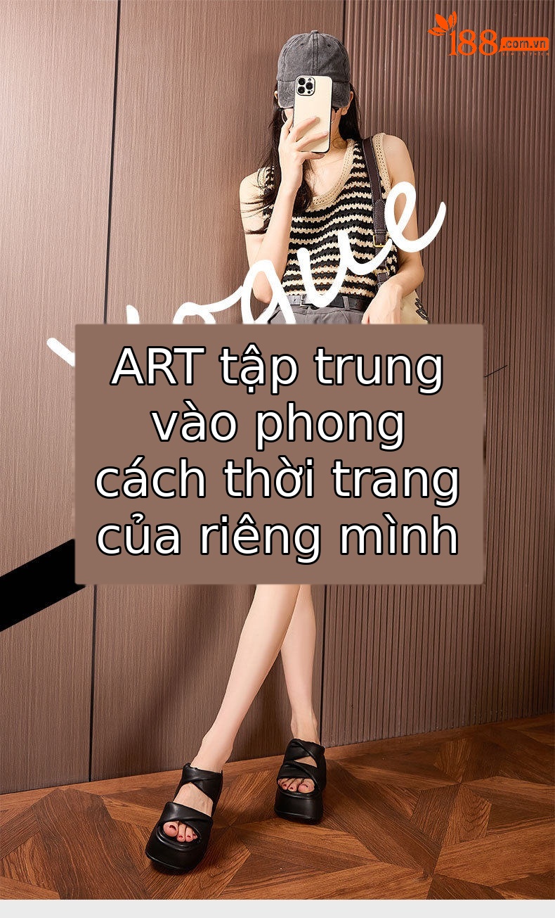 Sandal nữ đế dày platform mũi tròn quai chữ V — Len sạch, Đen chi tiết 1