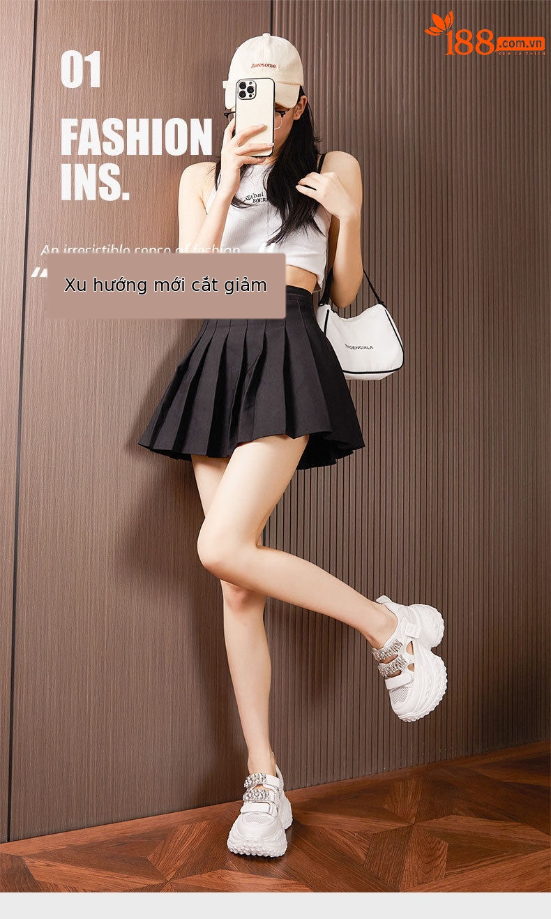 Dép sandal nữ đế dày quai chữ V đơn giản — Bạc, Trắng chi tiết 2