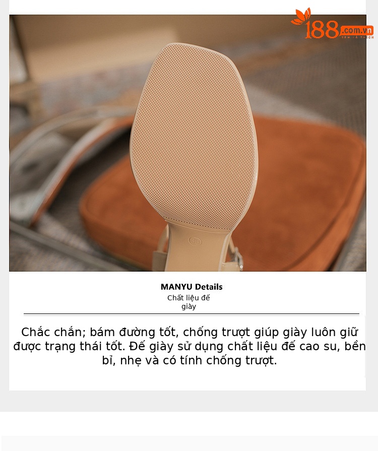 Sandal cao gót nữ hở mũi đế thô chống thấm mùa hè — Màu trà sữa chi tiết 6