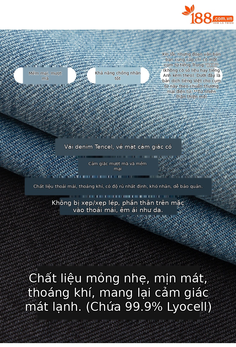 Chân váy bút chì denim Tencel cỡ lớn nữ xẻ tà dài vừa phải — Màu đen chi tiết 6