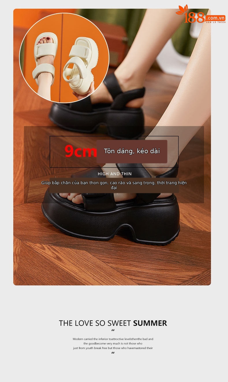 Dép sandal nữ quai chữ V đơn giản mùa hè — Đen, Len nguyên chất chi tiết 9