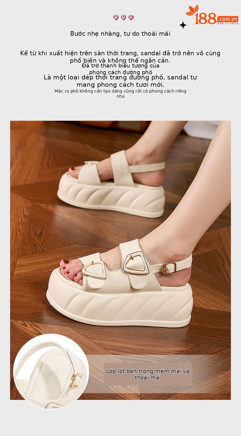 Dép sandal nữ quai chữ V đơn giản mùa hè — Len tinh khiết, Đen chi tiết 5